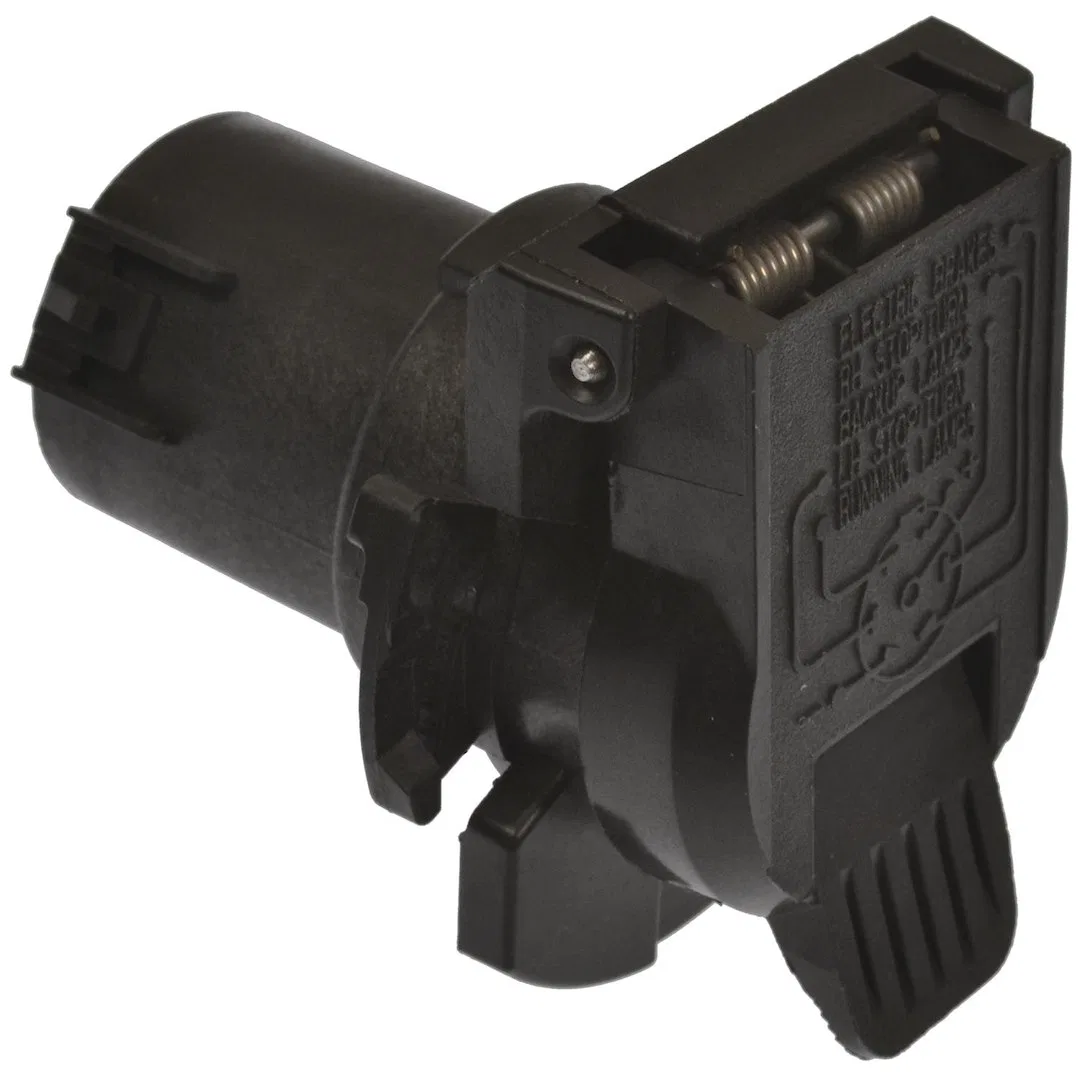 7WB-109V – POLLAK Trailer Wiring Connector, Twist And Mount Vehicle End 7 Way Blade Round Female Connector Black